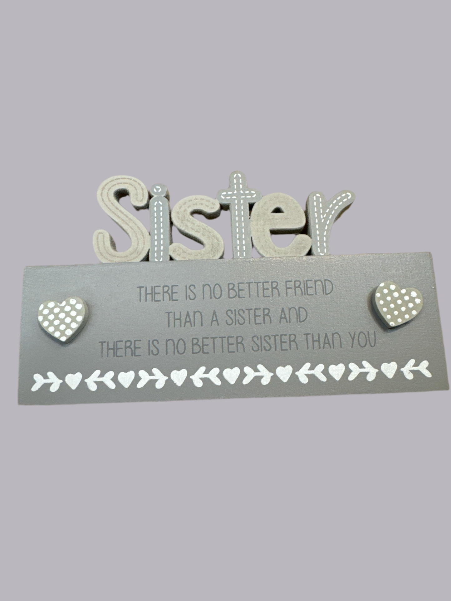 SISTER CUTOUT BLOCK GREY WOOD