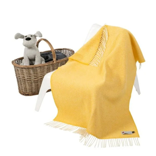 Baby Blanket Merino Cashmere Baby Yellow In A Presentation Box