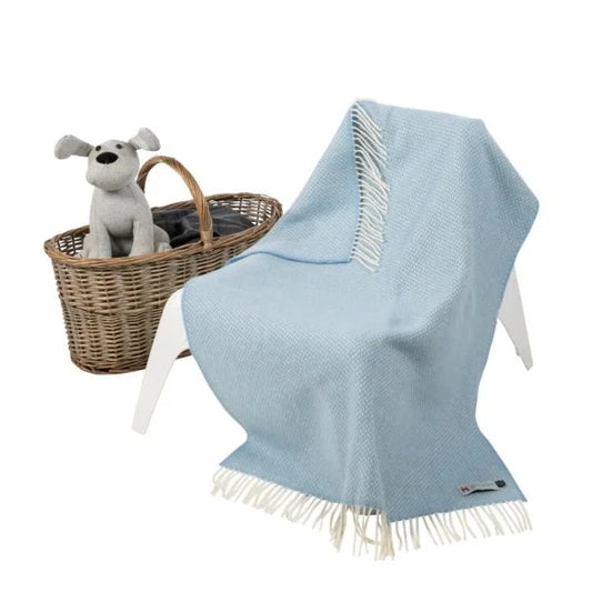 Baby Blanket Merino Cashmere Baby Blue In A Presentation Box