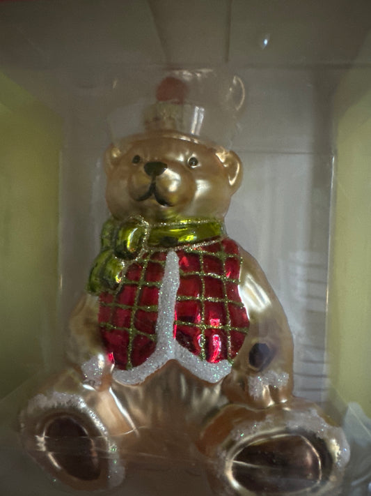 Belleek living Teddy Bear Fine Glass Bauble