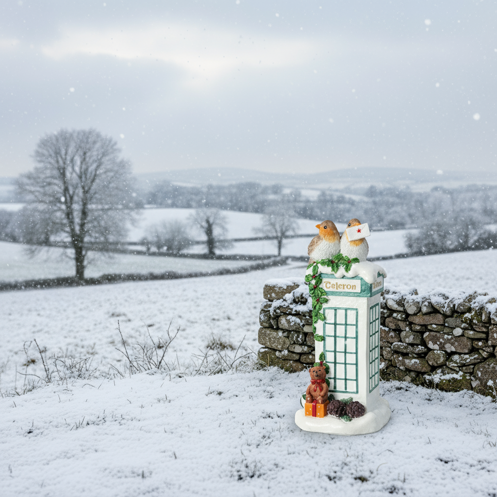 Christmas Irish Phone box 7.5x7.5x12.5cm