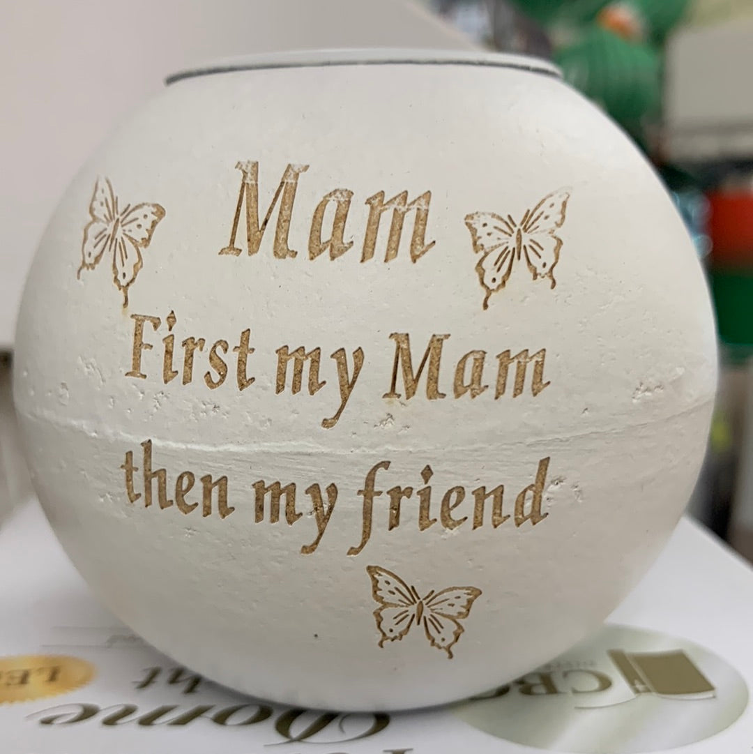 Metal painted candle holder Mam