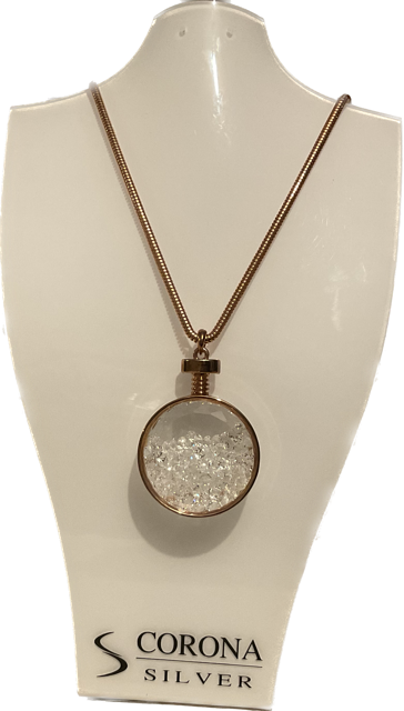 PENDANT CZ ROSE GOLD PLATING on silver