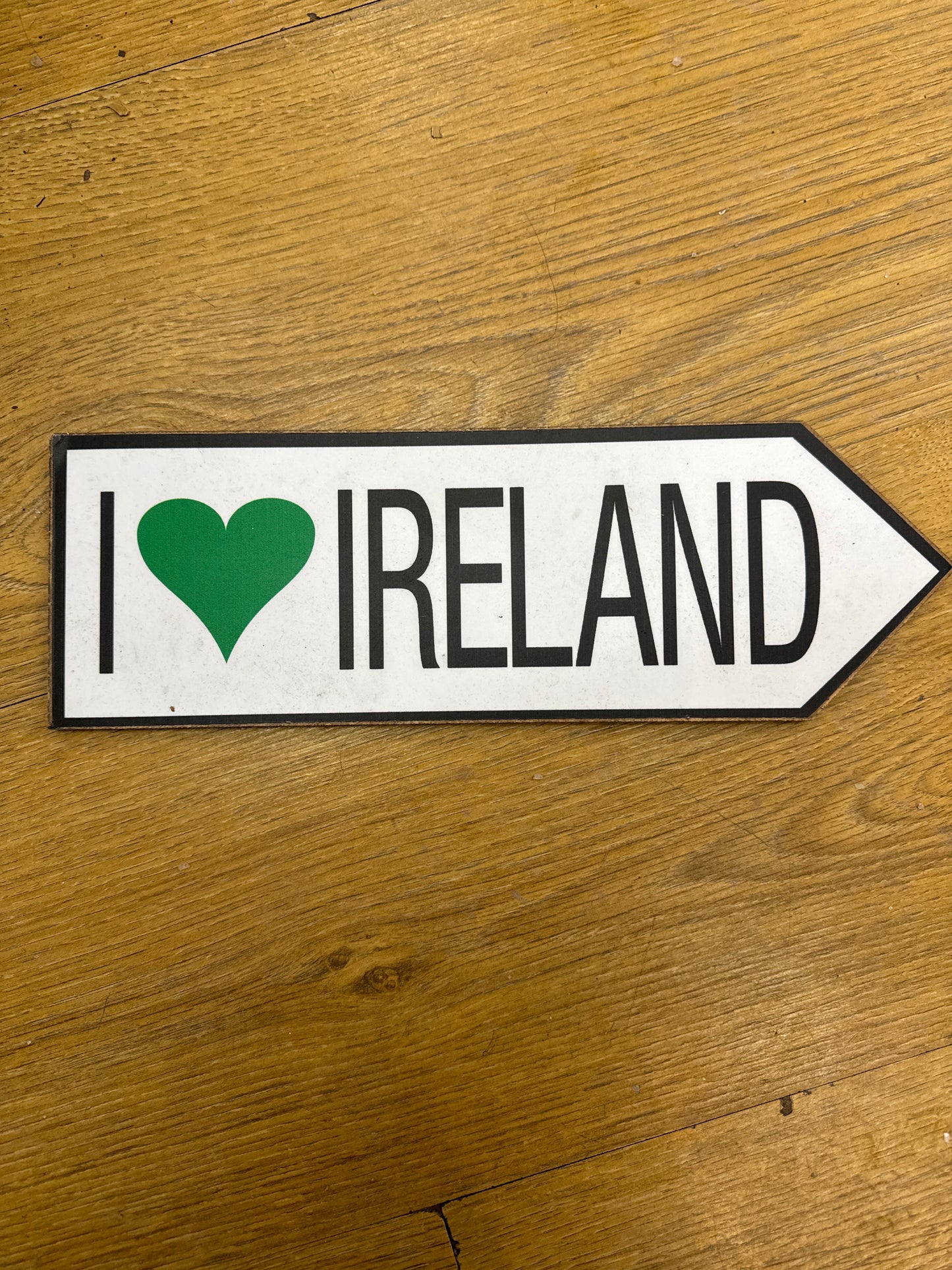 I LOVE WOODEN PLAQUE ROAD SIGN