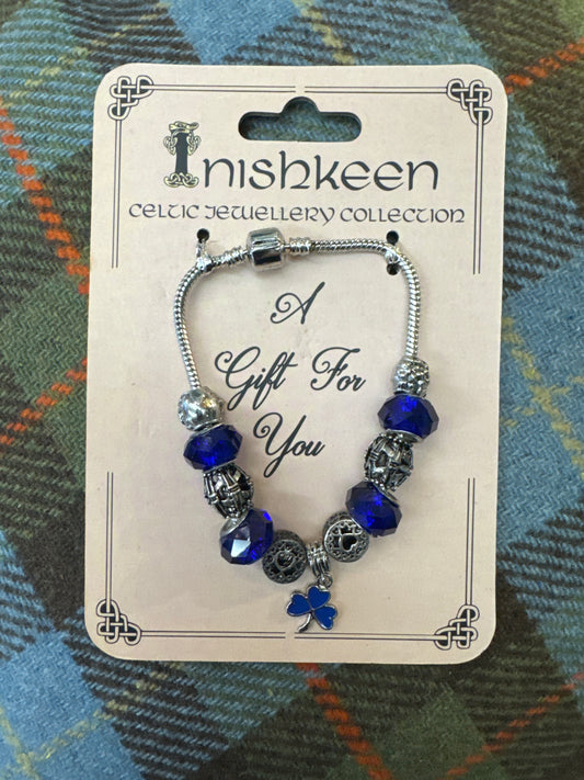 Inishkeen Celtic Jewellery Bangle Shamrock Purple