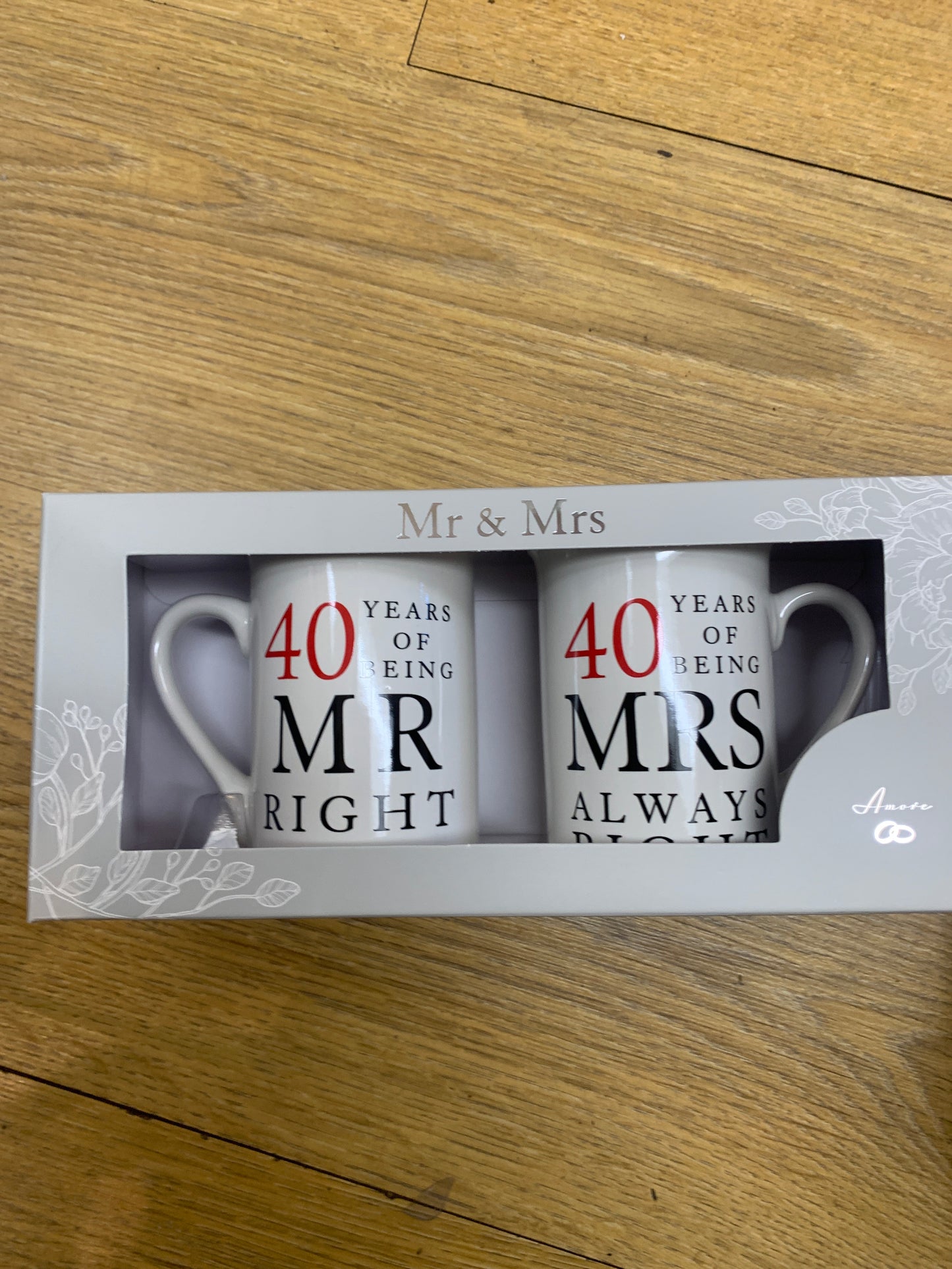 Set of 2 White Mugs - 40Years