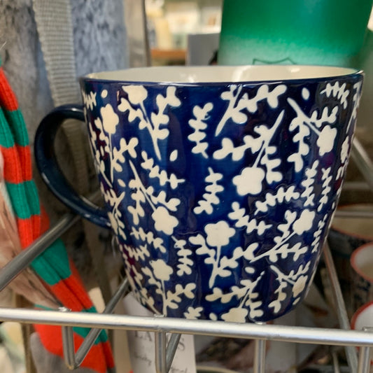 Indigo Blue Floral Mug assorted