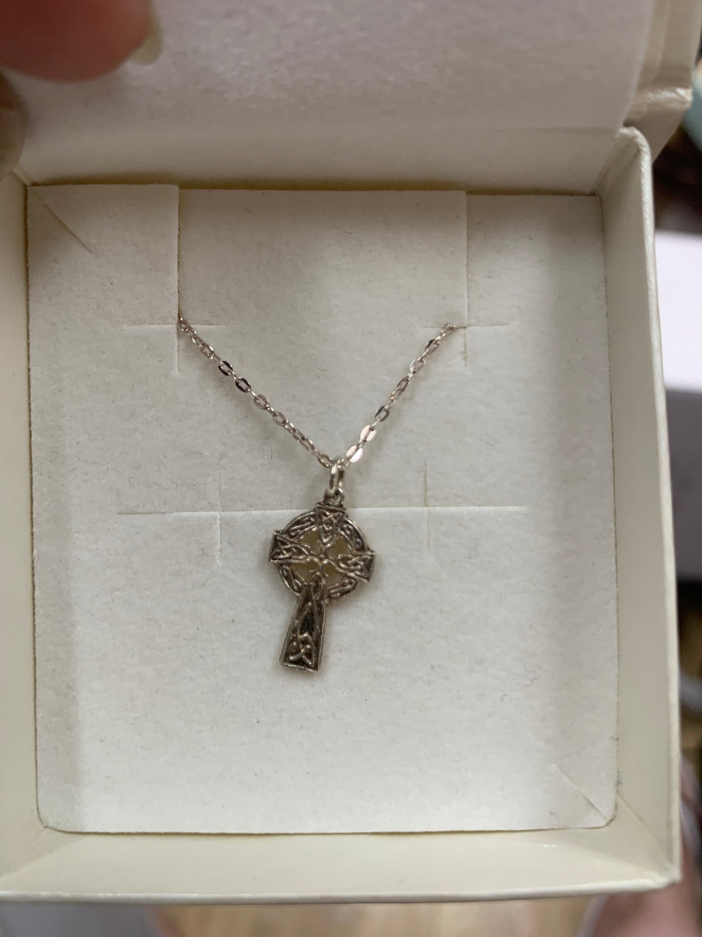 communion sterling silver necklet cross celtic