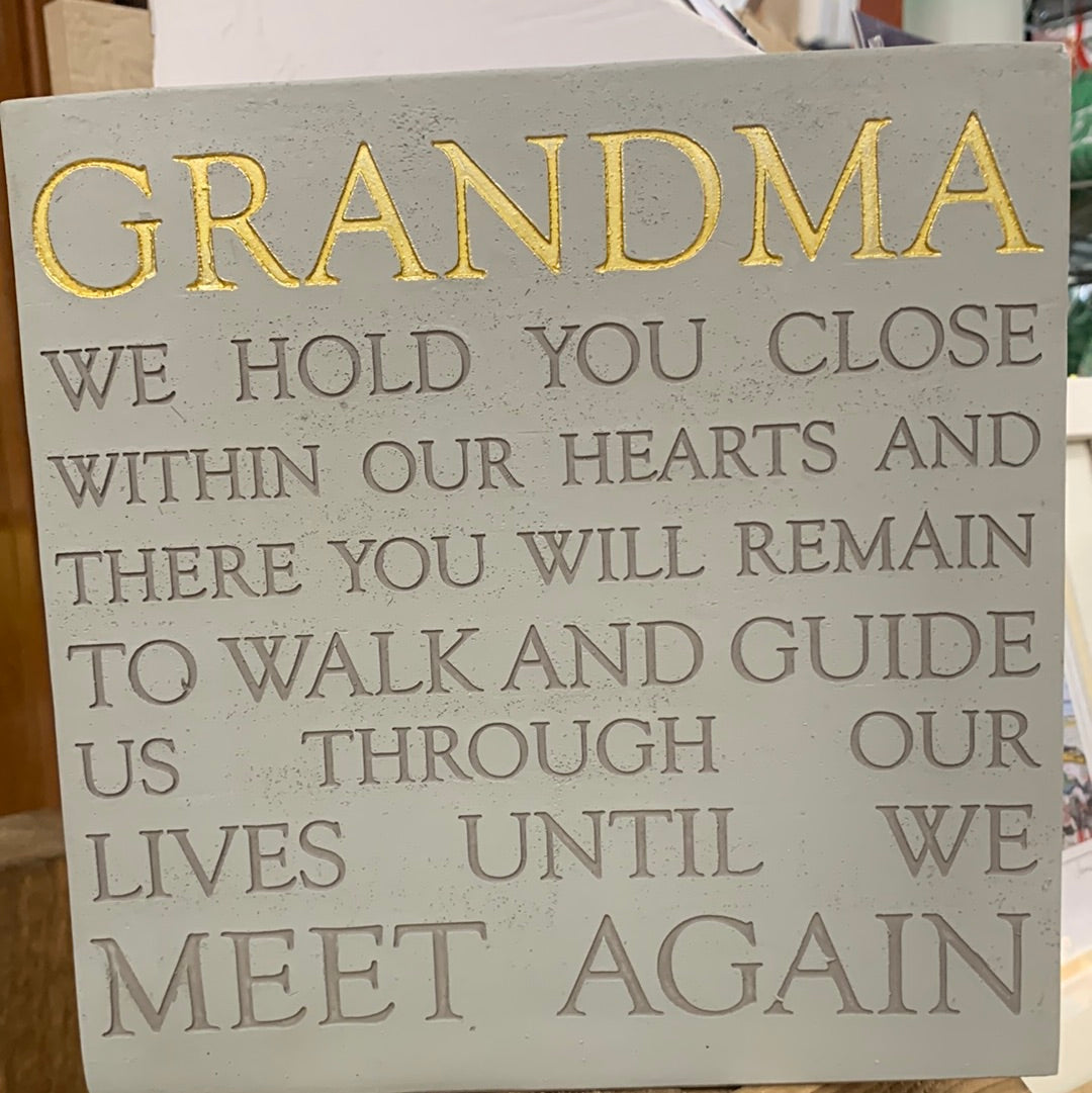 Thoughts of You Memorial Square Plaque - Grandma