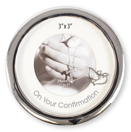 confirmation photo frame / metal/silver