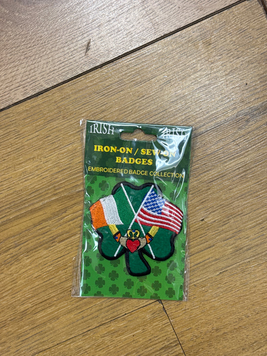 Irish American Iron on Badges