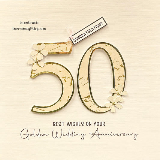 Handmade 50th Anniversary Card