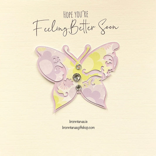Handmade Hope You’re Feeling Better Card Butterfly