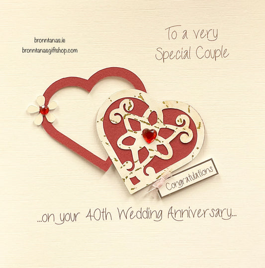 Handmade 40th Anniversary Card Special Couple