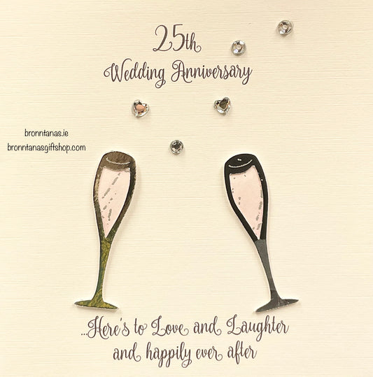 Handmade 25th Anniversary Card Here’s To Love…