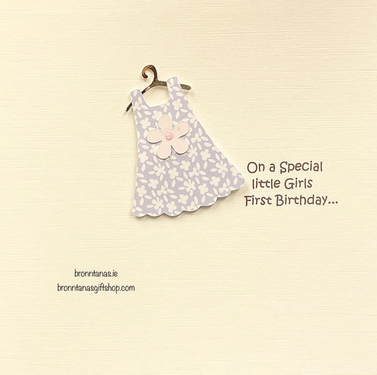 Handmade Girls First Birthday Card