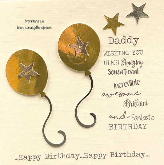 Handmade Happy Birthday Card Special Daddy Balloons
