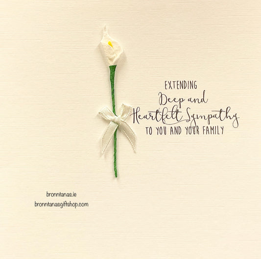 Handmade Extending Deep & Heartfelt Sympathy Lily Card