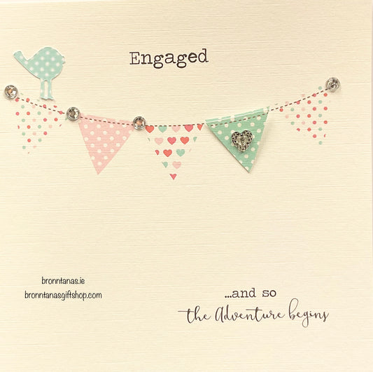 Handmade Engagement Card And So The Adventure… Bunting