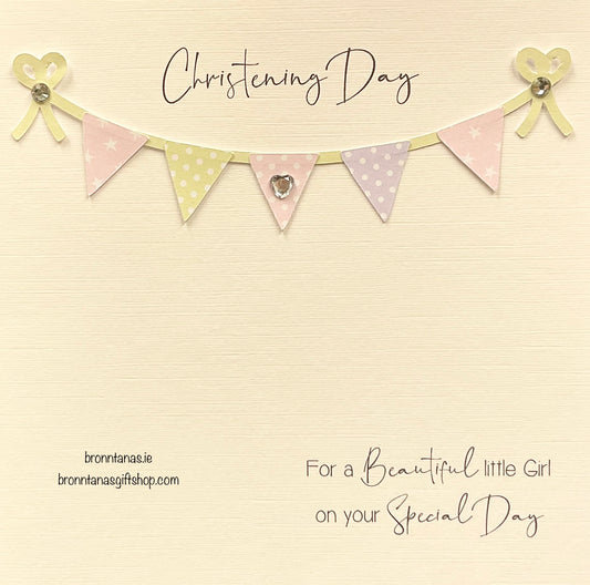 Handmade Christening Day Girl Card