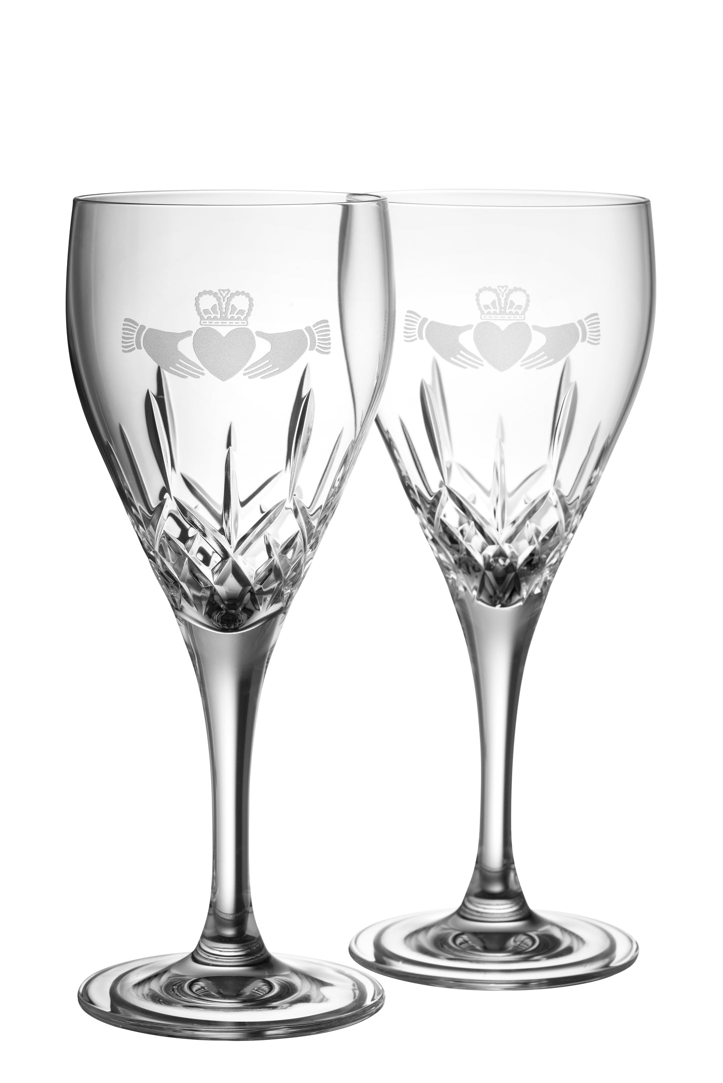 Galway Crystal Claddagh White Wine Pair