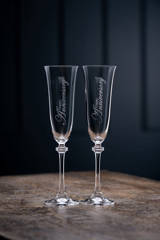 HAPPY ANNIVERSARY FLUTE CHAMPAGNE LIBERTY PAIR
