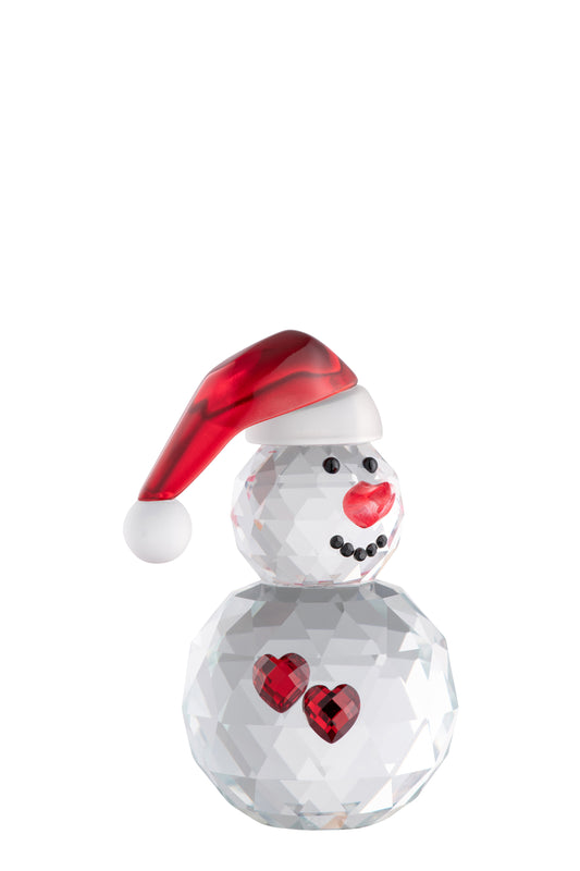 Galway Crystal Lovehearts Snowman 9cm