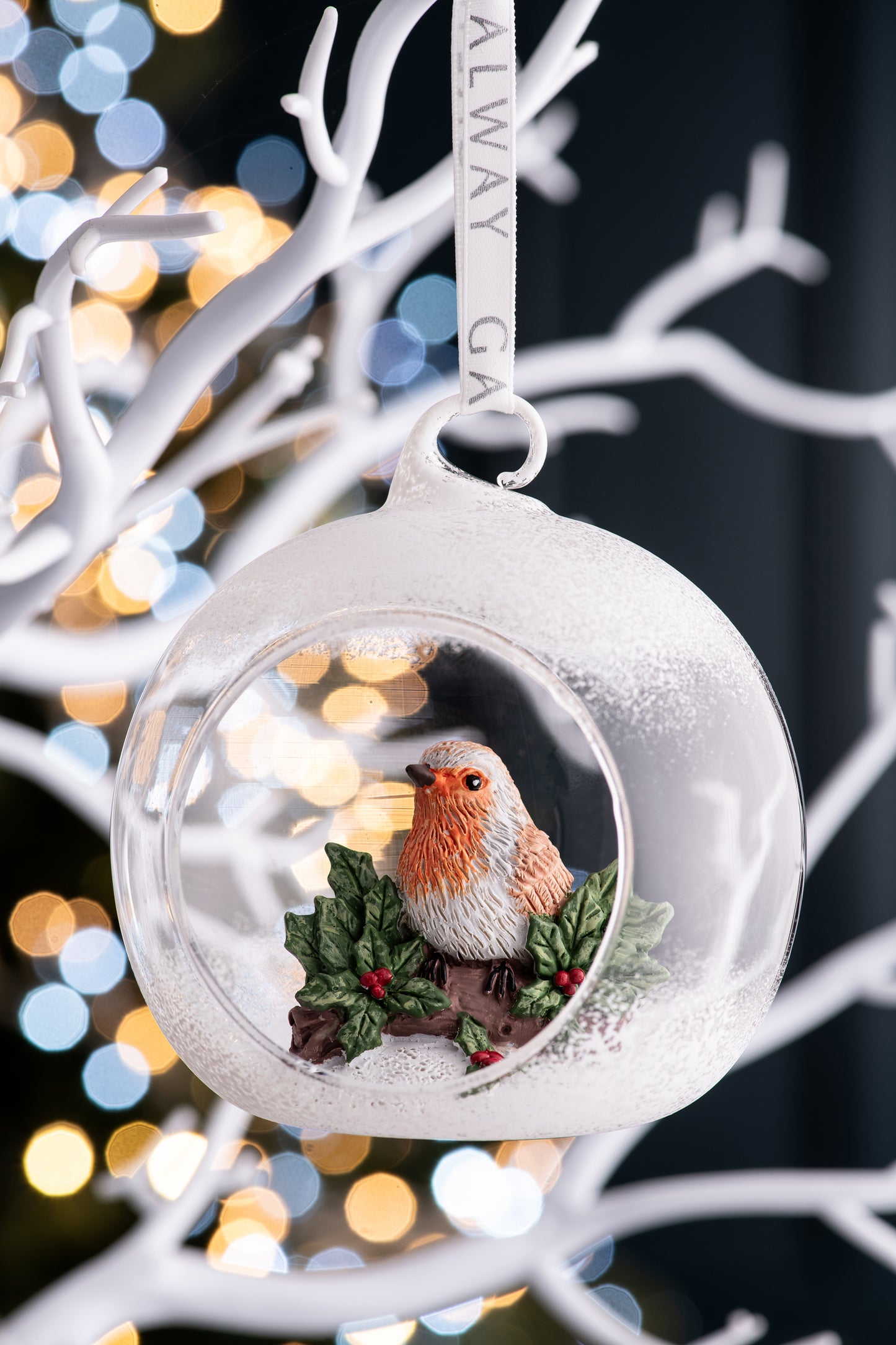 Galway Crystal Robin Hanging Bauble
