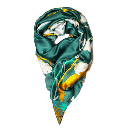 Galway Crystal Teal Meadow Polyester Scarf