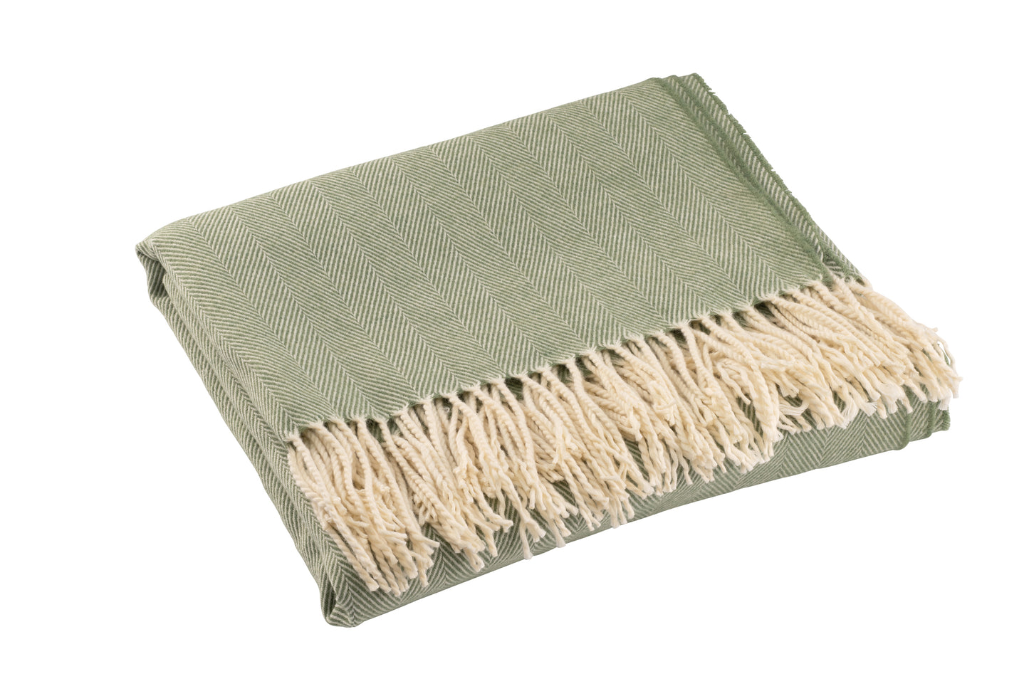 Galway Crystal Herringbone Forest Green Throw