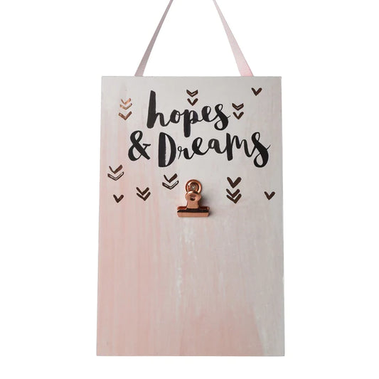 Hotchpotch Luxe Hanging Plaque - Hopes & Dreams Noteboard