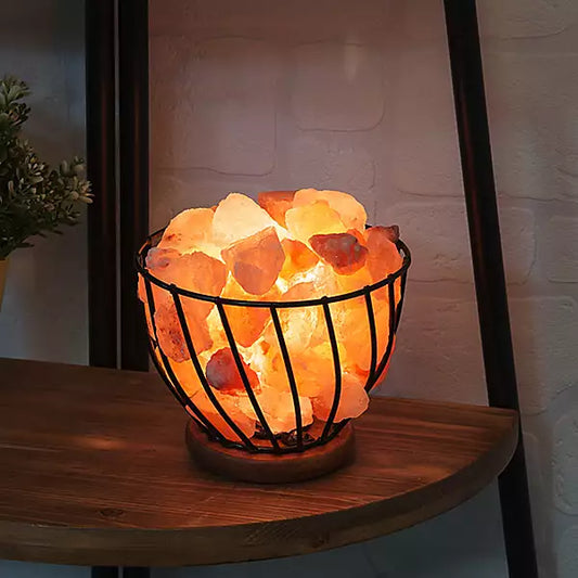 Home Living Himalayan Rock Salt Fire Basket Light