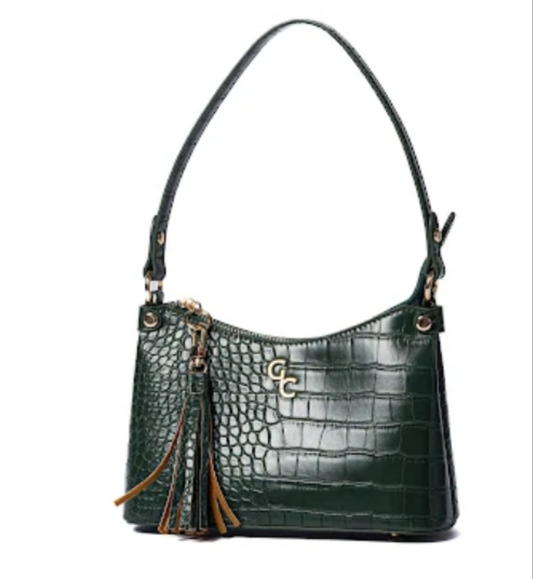 Galway Irish Crystal Fashion Mini Shoulder Bag Navy Croc Detail