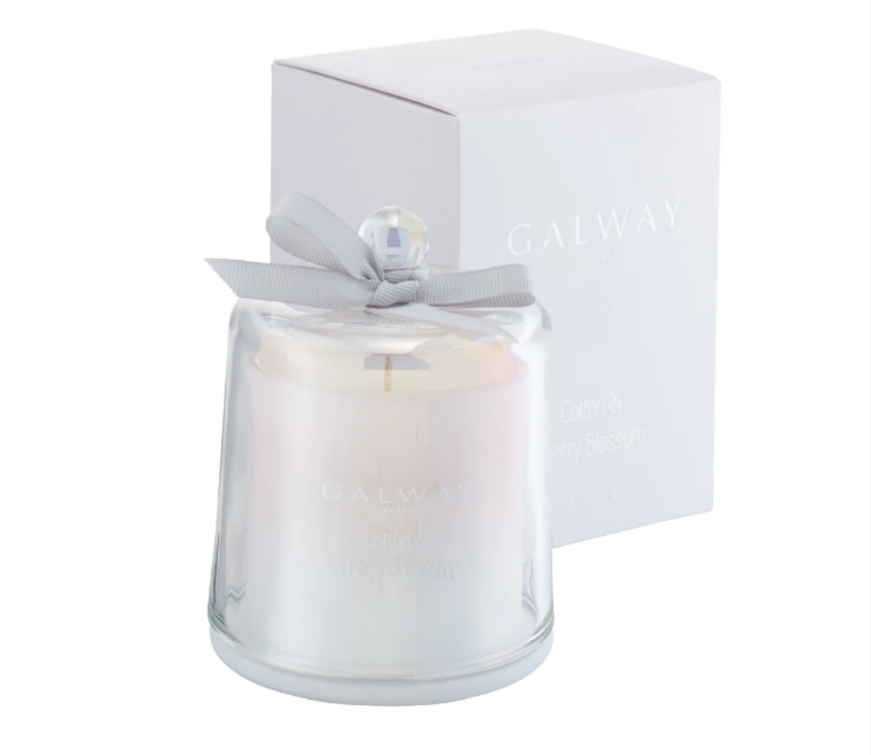 Galway Irish Crystal Cotton & Cherry Blossom Candle