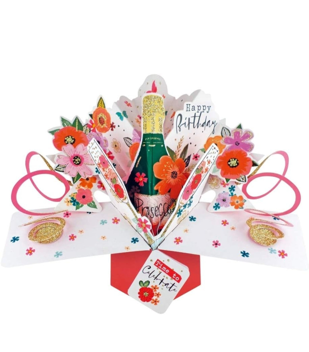 General Birthday Pop up Card Presecco