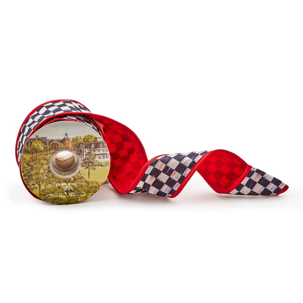 Courtly Check Red Back 2.5” Ribbon