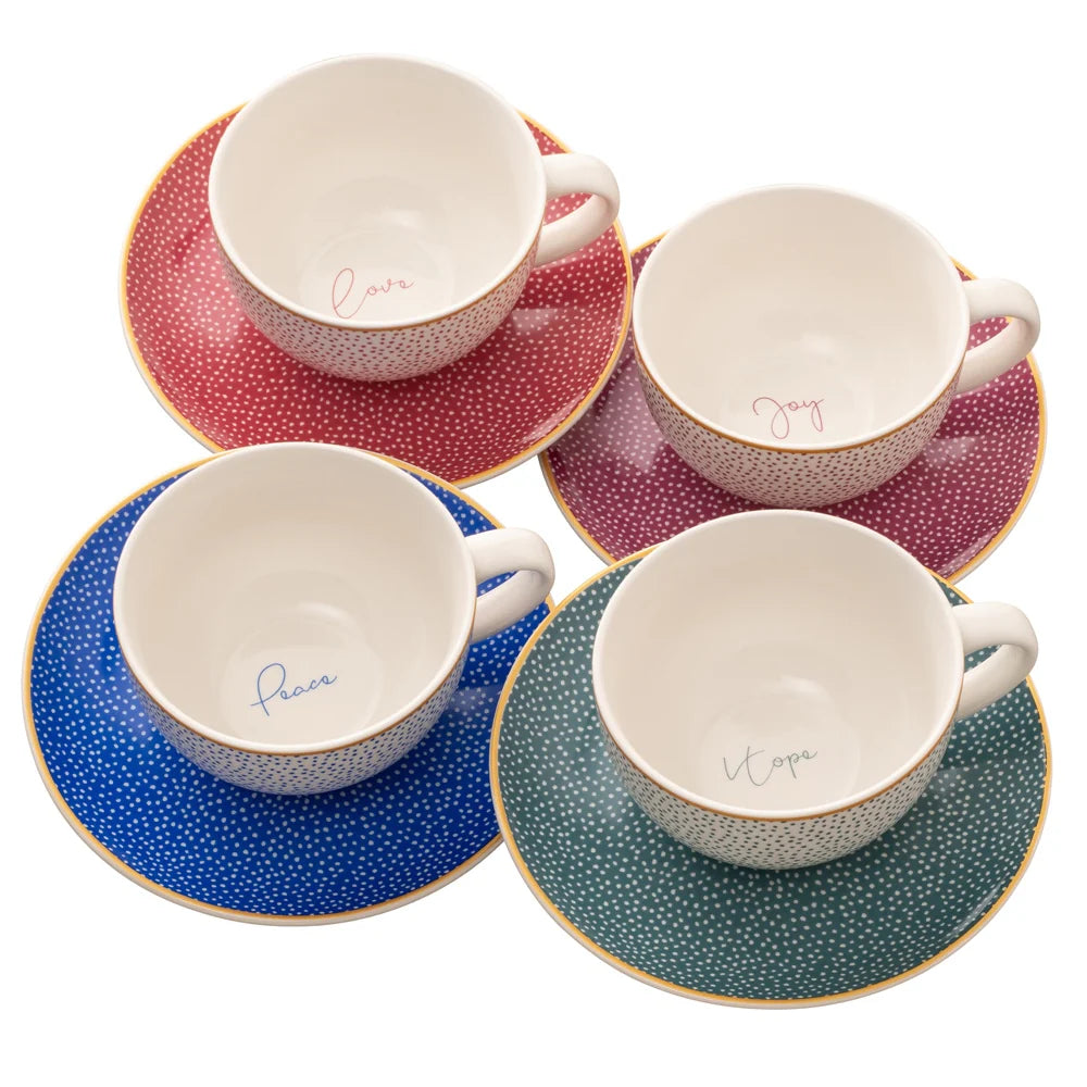 Belleek Living Love Peace Joy Hope Cappucino set