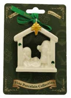 Ceramic Hanging Ornament Nativity Gold Star