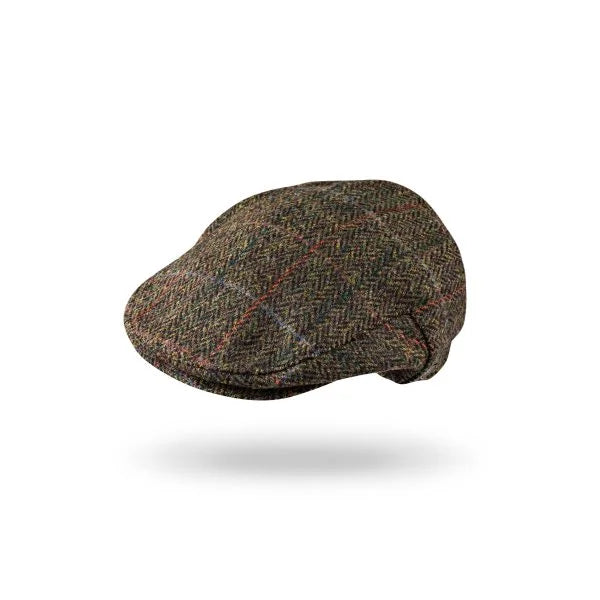 Flat Cap - Irish Tweed Cap Dark Green Black Herringbone XL/62/7⅝