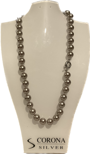 Fashion Faux Pearl Necklace Taupe