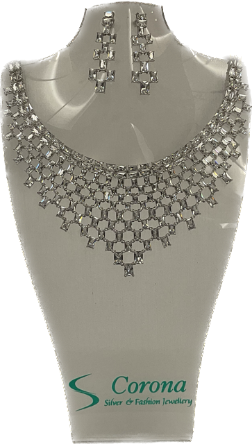 fashion earring rhodium crystal