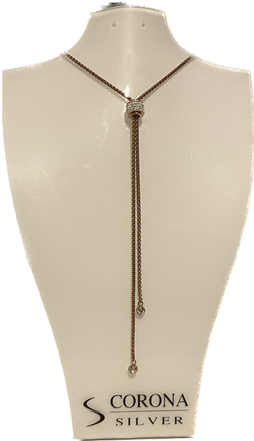Silver pendant CZ Rose Gold Plating
