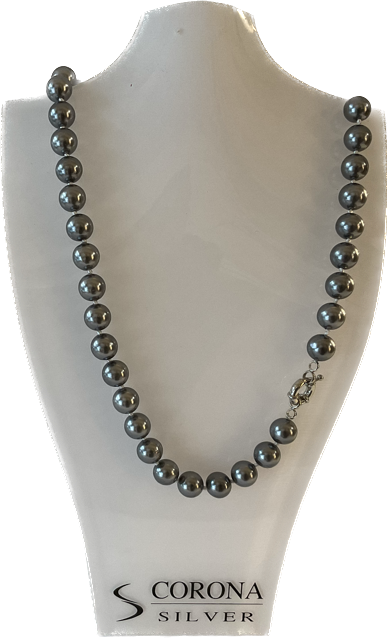 Fashion Faux Pearl Necklace Grey