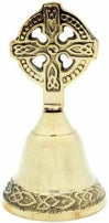 Brass Bell Celtic Cross Small