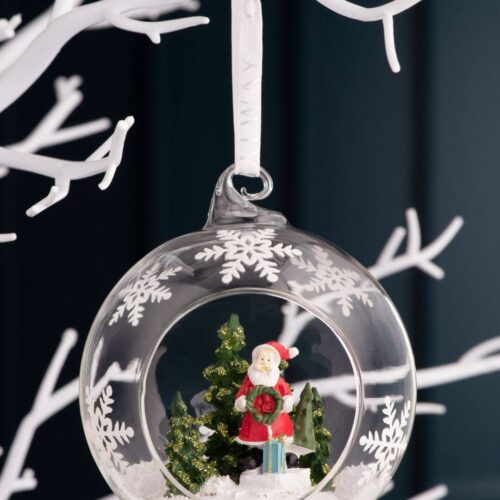Galway Crystal Santa & Trees Bauble Ornament