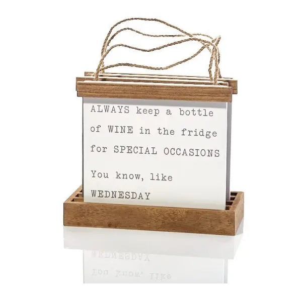 FOOD & WINE PLAQUES GREY WOOD TRIM