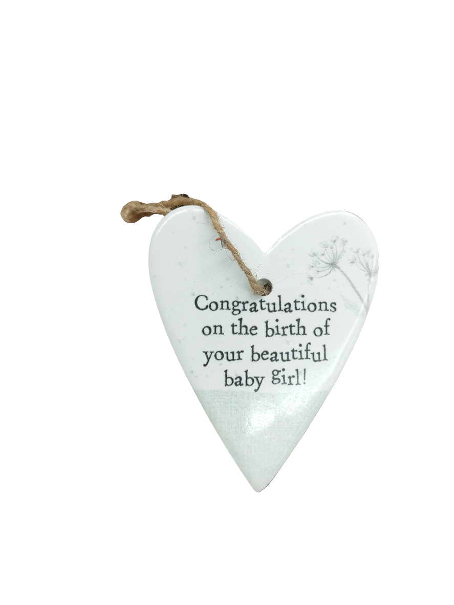 Ceramic Heart - Congratulations baby girl