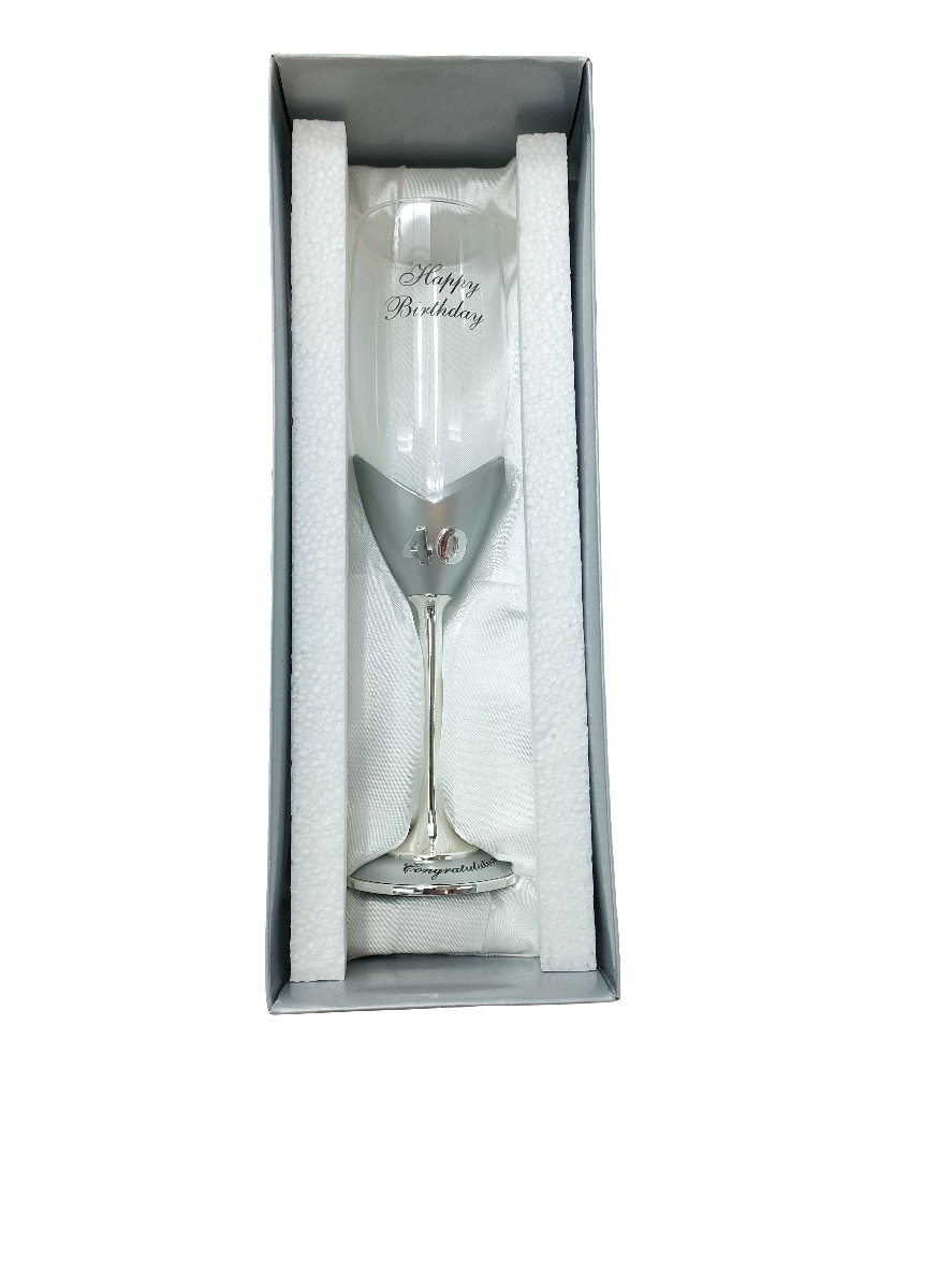 40th Birthday Champagne Flute