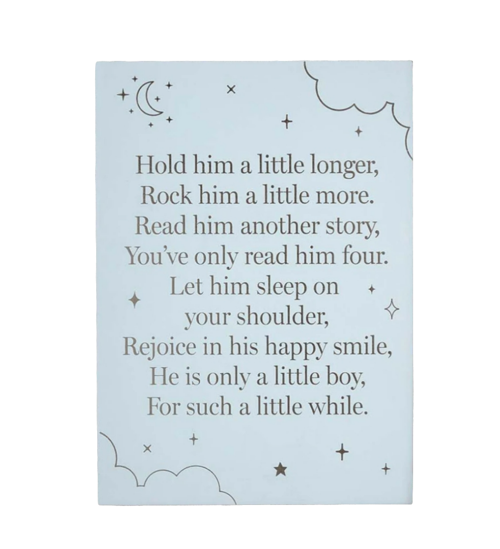 Bambino Little Boy Mantel Standing Plaque