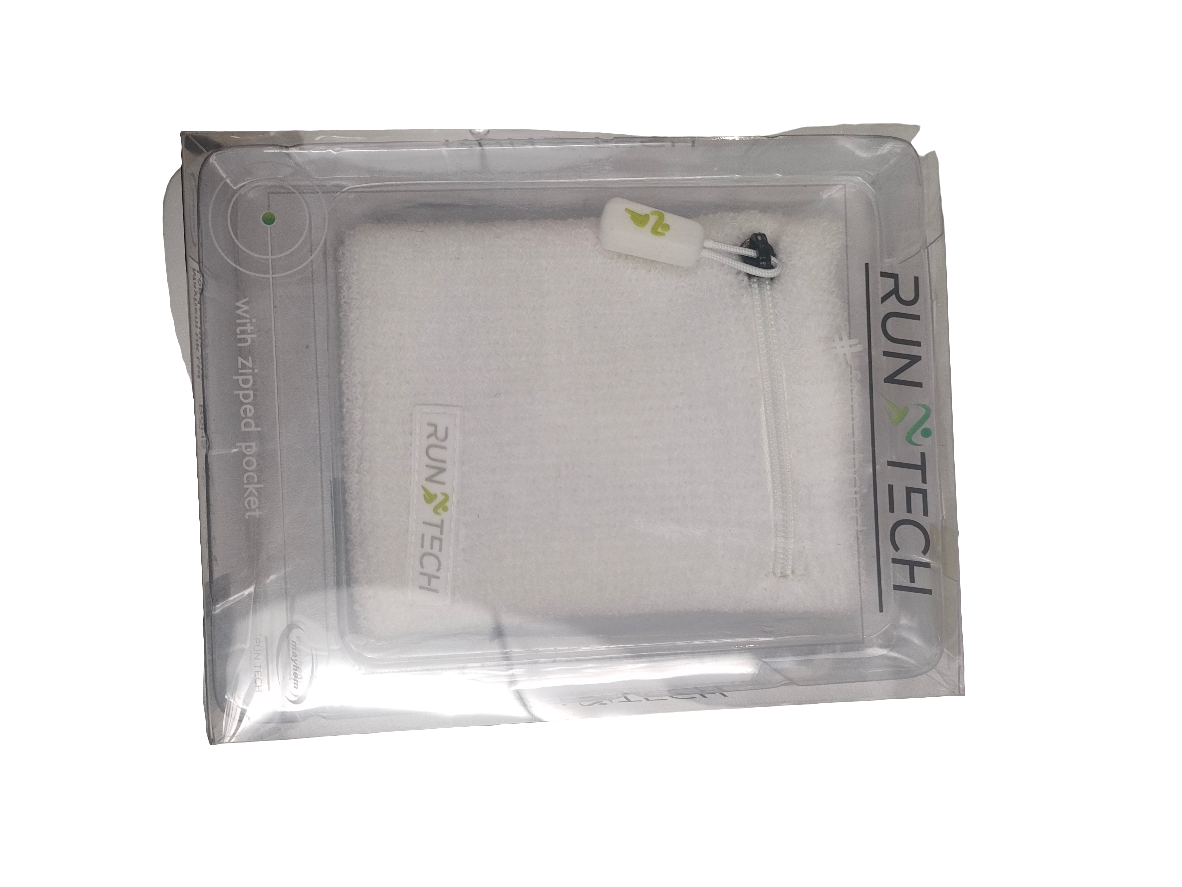 Run Tech White Wrist Band